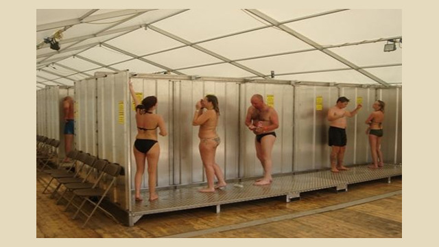 people showering indoors